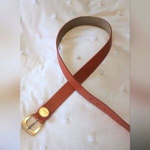 Michael Kors orange Leather Belt with Gold Buckle, size XL